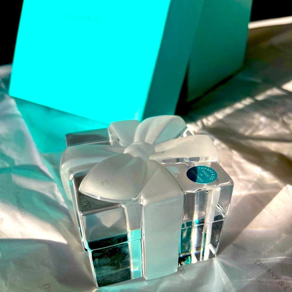 Tiffany & Co. Crystal Vintage Tiffany Bow Paper Weight